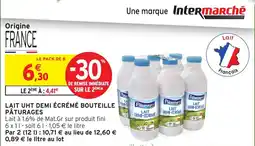 Intermarché Lait uht demi écrémé bouteille pâturages offre