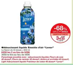 Monoprix LENOR Adoucissant liquide Envolée d'air offre