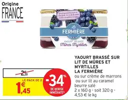 Intermarché Yaourt brassé sur lit de mûres et myrtilles la fermière offre