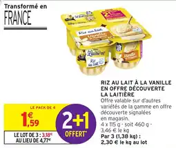 Intermarché Riz au lait a la vanille en offre decouverte la laitiere offre