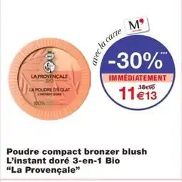 Monoprix LA PROVENÇALE Poudre compact bronzer blush L'instant doré 3-en-1 Bio offre