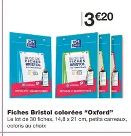 Monoprix OXFORD Fiches Bristol colorées offre