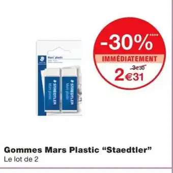 Monoprix STAEDTLER Gommes Mars Plastic offre