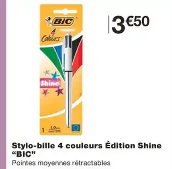 Monoprix BIC Stylo-bille 4 couleurs Édition Shine offre