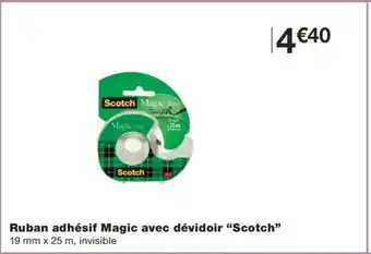 Monoprix SCOTCH Ruban adhésif Magic avec dévidoir offre