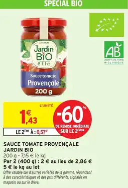 Intermarché Sauce tomate provencale jardin bio offre