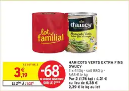 Intermarché Haricots verts extra fins d'aucy offre