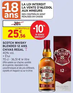 Intermarché Scotch whisky blended 12 ans chivas regal offre