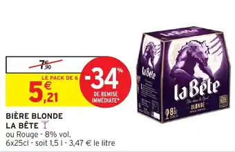 Intermarché Biere blonde la bete offre