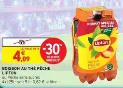 Intermarché Boisson au thé pêche lipton offre