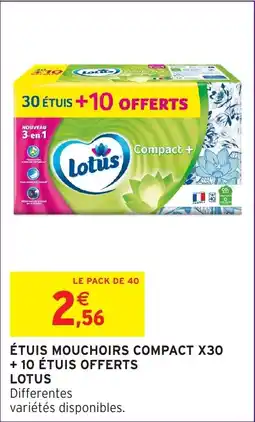 Intermarché Etuis mouchoirs compact x30 offre