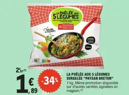 E.Leclerc Express "PAYSAN BRETON" La poêlée aux 5 légumes surgelée offre