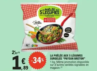 E.Leclerc Express "PAYSAN BRETON" La poêlée aux 5 légumes surgelée offre