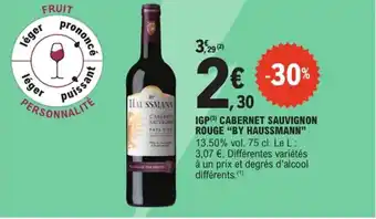 E.Leclerc Express "BY HAUSSMANN" Igp cabernet sauvignon rouge offre