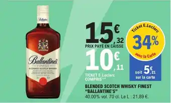 E.Leclerc Express "BALLANTINE'S" Blended scotch whisky finest offre