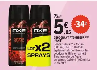 E.Leclerc Express "AXE" Déodorant atomiseur offre