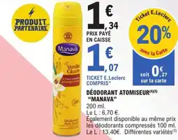 E.Leclerc Express "MANAVA" Déodorant atomiseur offre