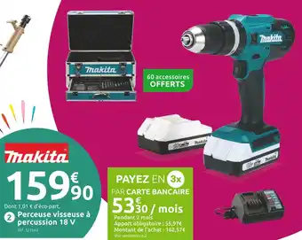 Mr Bricolage Makita Perceuse visseuse à percussion 18 V offre