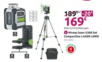 Mr Bricolage LASER LINER Niveau laser G360Set Compactline offre