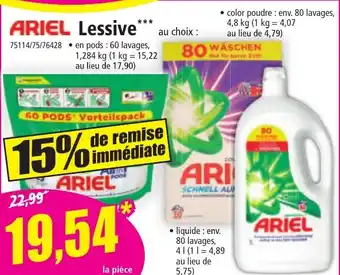 Norma ARIEL Lessive offre