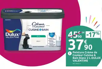 Mr Bricolage DULUX VALENTINE Peinture Crème de Couleur Cuisine & Bain blanc 2 L offre