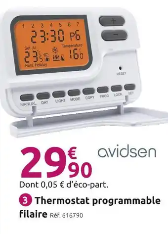 Mr Bricolage AVIDSEN Thermostat programmable filaire offre