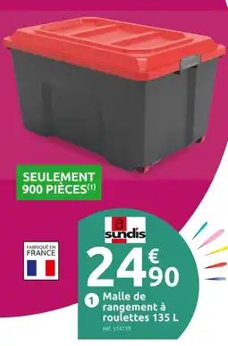 Mr Bricolage SUNDIS Malle de rangement à roulettes 135 L offre