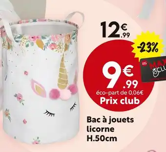 Maxi Bazar Bac à jouets licorne H.50cm offre