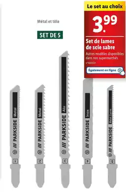 Lidl PARKSIDE Set de lames de scie sabre offre