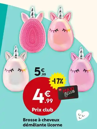 Maxi Bazar Brosse à cheveux démêlante licorne offre