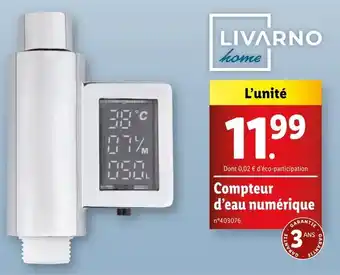 Lidl Livarno Compteur d'eau numérique offre