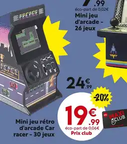 Maxi Bazar Mini jeu rétro d'arcade Car racer - 30 jeux offre