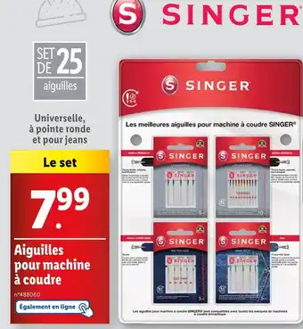 Lidl SINGER Aiguilles pour machine à coudre offre