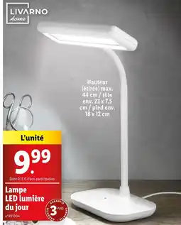 Lidl LIVARNO Lampe LED lumière du jour offre