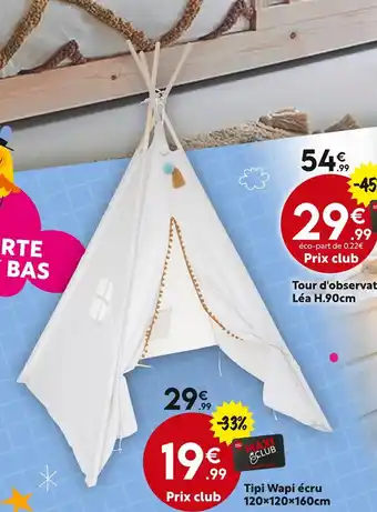 Maxi Bazar Tipi Wapi écru 120x120x160cm offre