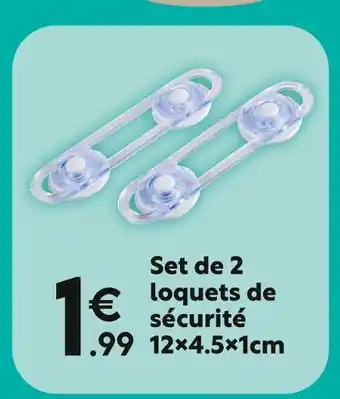 Maxi Bazar Set de 2 loquets de sécurité 12x4.5x1cm offre