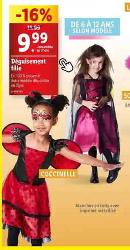 Lidl Déguisement fille offre