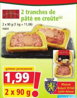 Norma 2 tranches de pâté en croûte offre