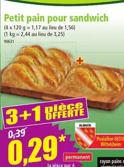 Norma Petit pain pour sandwich offre