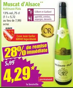 Norma Muscat d'Alsace offre