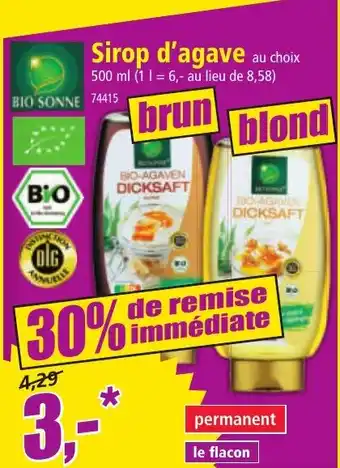 Norma BIO SONNE Sirop d'agave offre