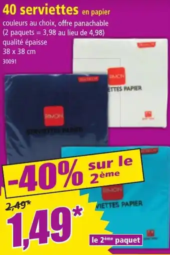 Norma 40 serviettes offre