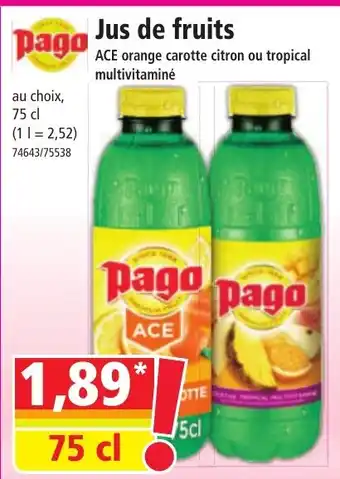 Norma PAGO Jus de fruits offre