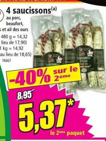 Norma 4 saucissons offre