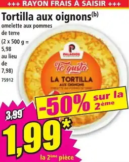 Norma PALACIOS Tortilla aux oignons offre