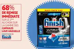 Auchan Supermarché FINISH Sur la gamme des capsules lave vaisselle offre