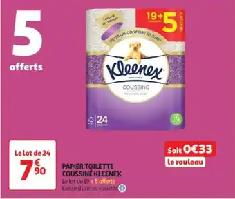 Auchan Supermarché KLEENEX Papier toilette coussiné offre