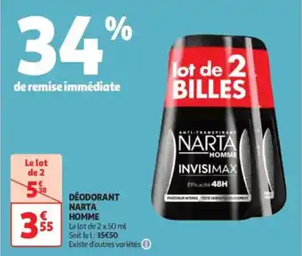 Auchan Supermarché NARTA HOMME Déodorant offre