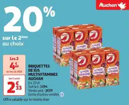 Auchan Supermarché AUCHAN Briquettes multivitamines de jus offre