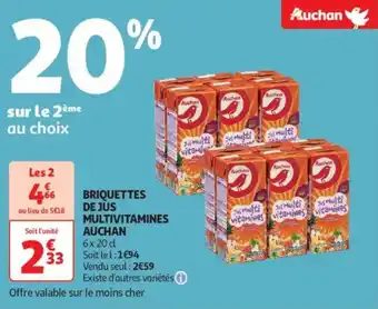 Auchan Supermarché AUCHAN Briquettes multivitamines de jus offre